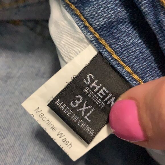 Shein distressed blue Jean skirt 3xl - Picture 8 of 9